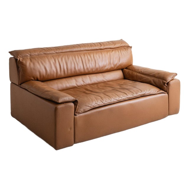 Carlo Bartoli Sofa in Cognac Leather for Rossi Di Albizzate For Sale