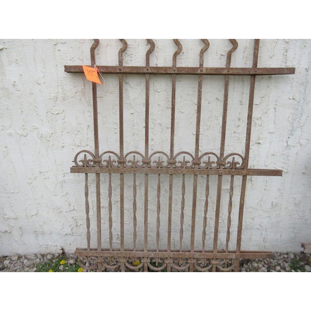1900 - 1909 Antique Victorian Iron Gate Architectural Salvage Door For Sale - Image 5 of 7