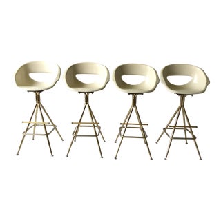 Mid Century Modern Fiberglass Joal Barstools- Set of 4 For Sale