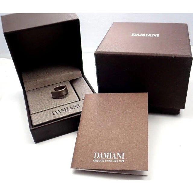 Damiani Brad Pitt Platinum 4 Diamond 3mm Band Ring Sz 8.25 For Sale In Philadelphia - Image 6 of 6
