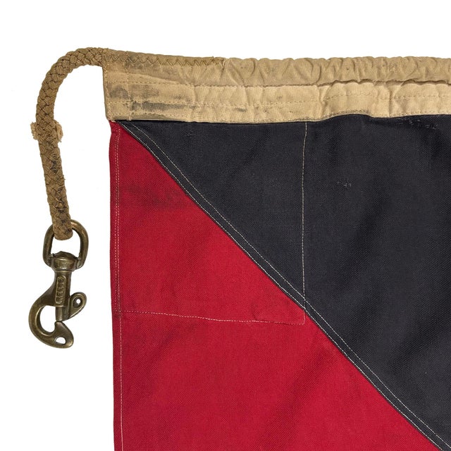 This large vintage signal flag is made from a cotton cloth, with fully sewn design visible on both sides. Please note...