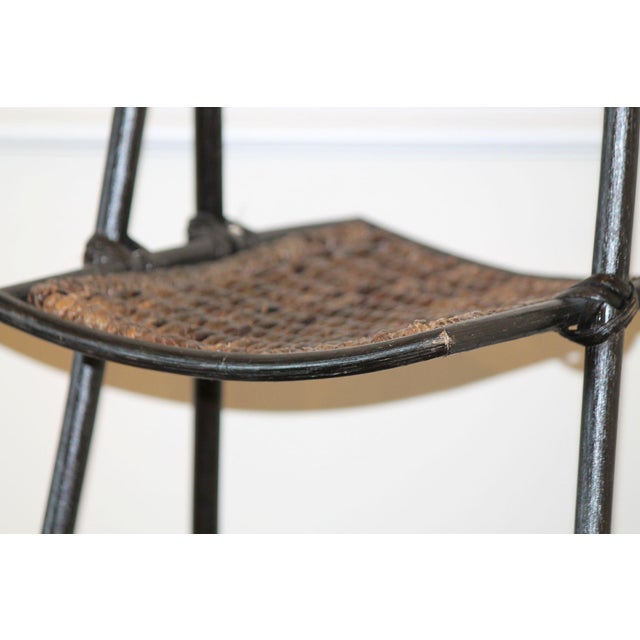 Vintage 2-Tier Boho Rattan and Bamboo Shelf For Sale - Image 4 of 10