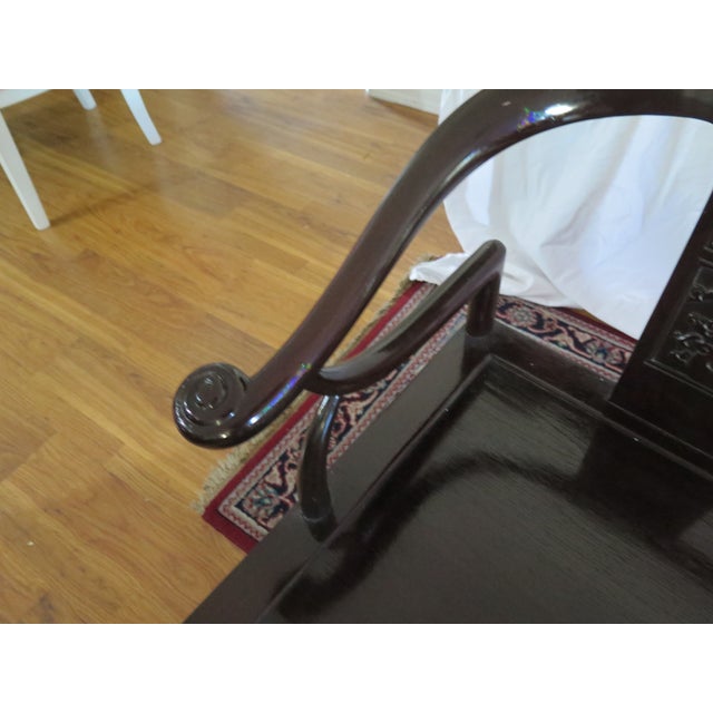 Mid-Century Modern 1950s Mid-Century James Mont Chinoiserie Cherrywood Settee/Bench For Sale - Image 3 of 7