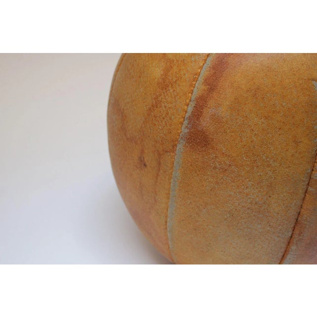 Vintage German Patinated Leather Medicine Ball For Sale - Image 11 of 13