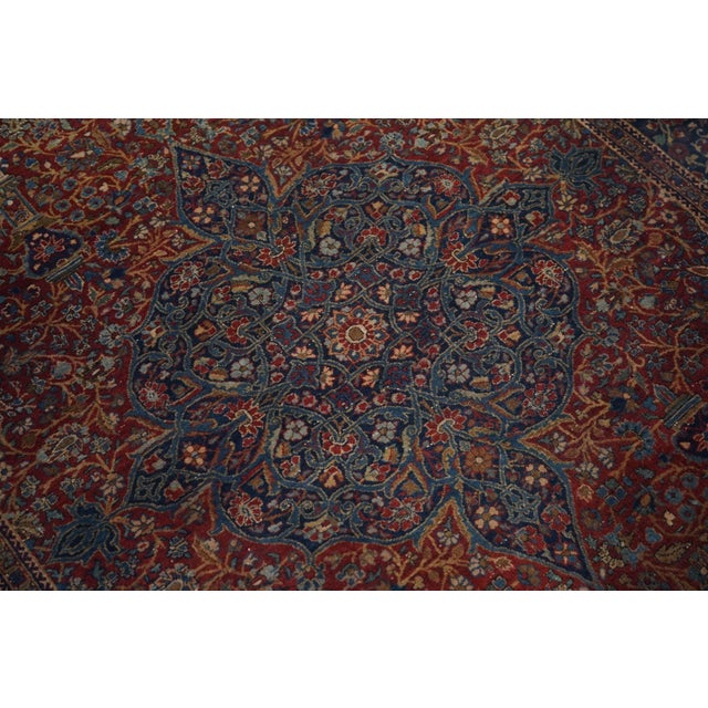 Antique Mohtasham Kashan Rug 4'2'' X 6'7'' For Sale - Image 4 of 10