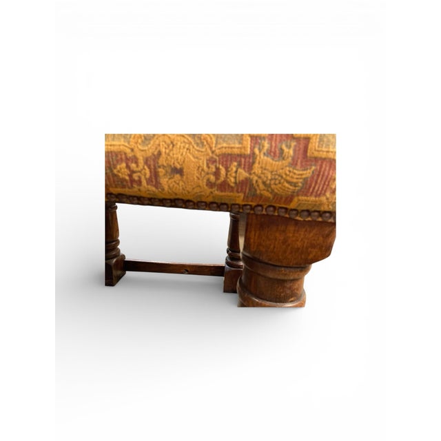 Antique Upholstered Bench Ottoman For Sale - Image 6 of 7