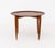 Fritz Hansen Teak Folding Tray Table, with removable circular top on folding stand with four tapered legs, marked "FH Made...