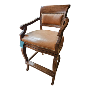 Bausman & Co Leather Swivel Barstool