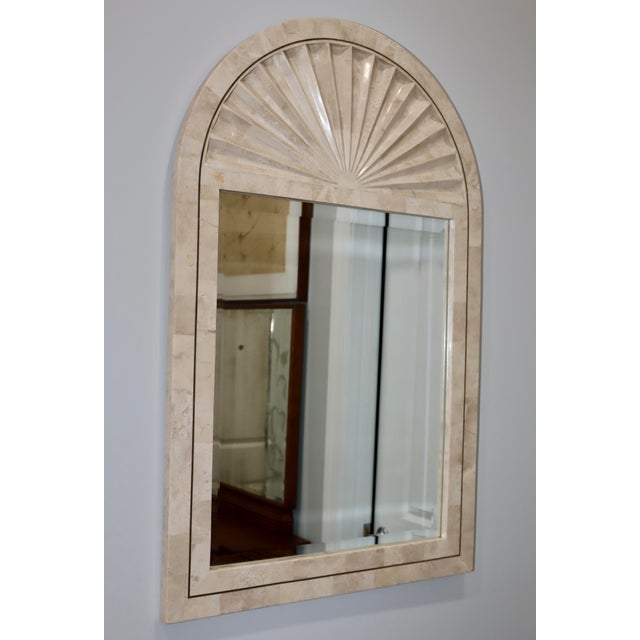 1990's Tessellated Stone Arched Wall Mirrro For Sale - Image 10 of 16