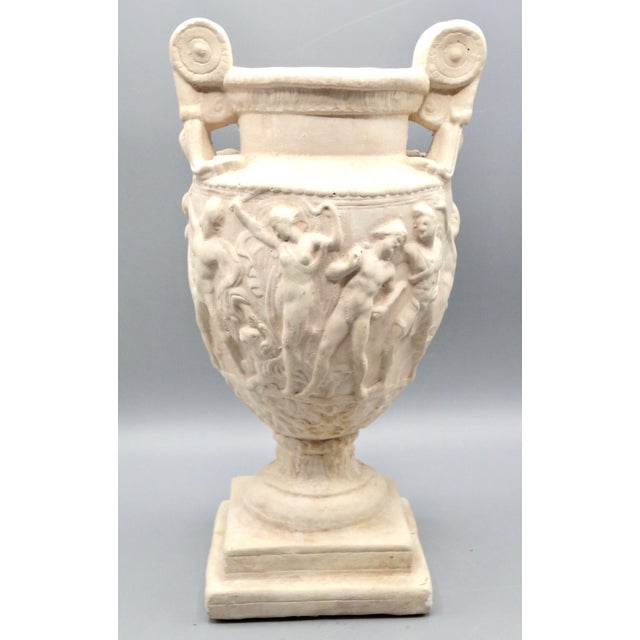 Grand Tour Style White Figural Greek Urn Vase For Sale - Image 4 of 11
