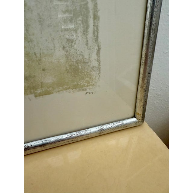 A "Cancer" lithograph, by Austrian artist Ossi Czinner. c.1970s. Moderate patina to silver painted frame. Signed in bottom...