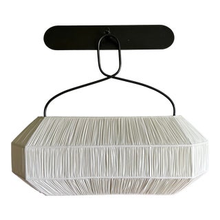 Visual Comfort Forza Bronze Linear Gathered/Pleated Ceiling Suspension Light For Sale