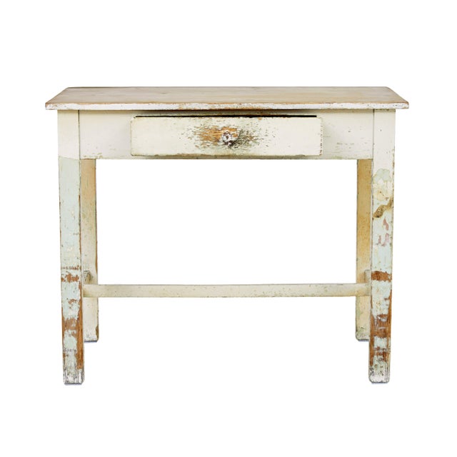 Rustic Painted Pine Side Table, 1890 For Sale - Image 3 of 9