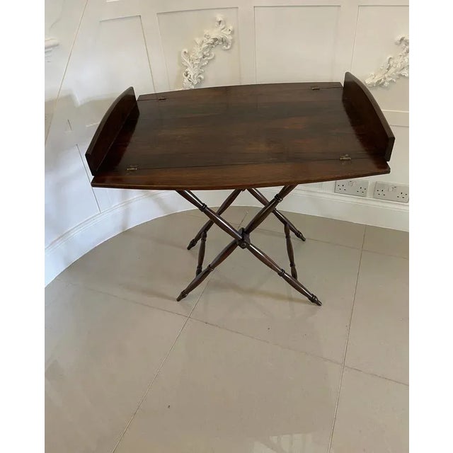 Antique Victorian Rosewood Butlers Tray on Stand For Sale - Image 6 of 15