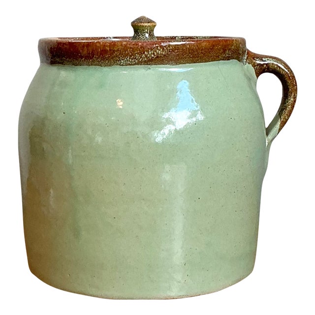 Vintage Maine Handcrafted Ceramic Storage Jar For Sale