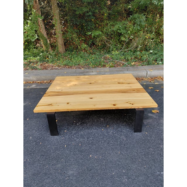 Ralph Lauren Home Industrial Pine and Blackened Steel Cocktail Table For Sale In Atlanta - Image 6 of 7