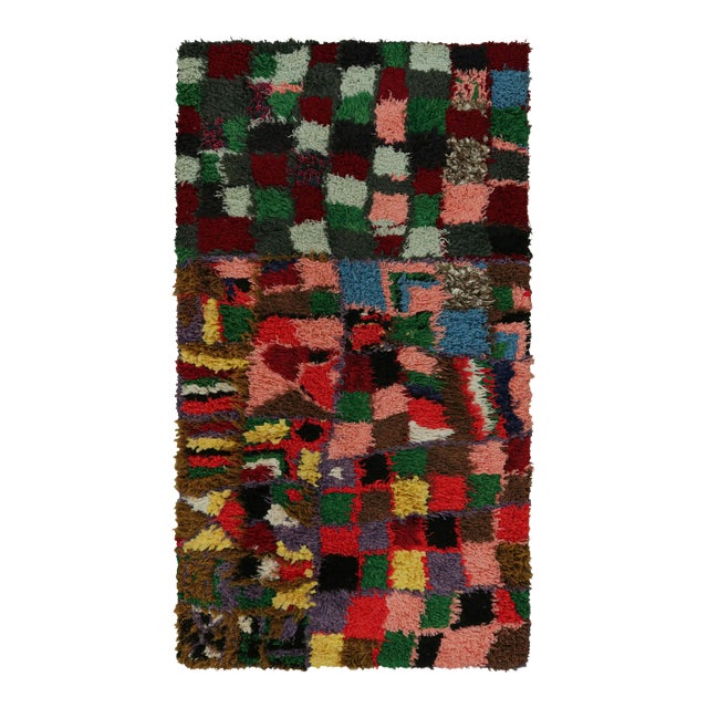 Vintage Moroccan Runner Rug With Polychrome Geometric Patterns, From Rug & Kilim For Sale