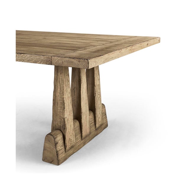 2020s Large Rustic Oak Dining Table For Sale - Image 5 of 9
