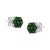 Contemporary .925 Sterling Silver 1/2 cttw Prong Set Round-Cut Treated Green Diamond Floral Cluster Stud Earring For Sale - Image 3 of 6