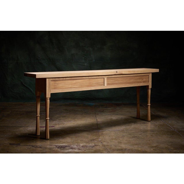 Contemporary European Studio-Made Oak Console Table For Sale - Image 4 of 4
