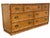 1970s Vintage MCM Faux Bamboo & Rattan Campaign Style Low Dresser For Sale - Image 5 of 10