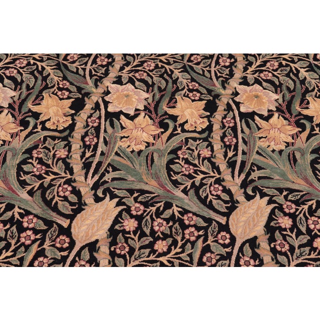 Elegant Pak-Persian Black/Taupe Wool Rug - 9'2'' X 12'4'' For Sale - Image 4 of 9