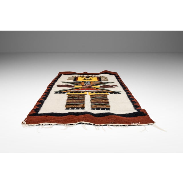 Meso-American Aztec Hand-Woven Tapestry Folk Art / Wall Art, Mexico, C. 1970's For Sale In Orlando - Image 6 of 10