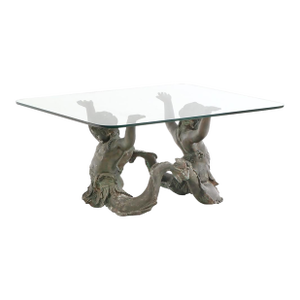 A Bronze & Glass Coffee Table, 20th C., Thailand.