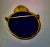 Traditional 1980s Karl Lagerfeld Black Glass Onyx "KL"In Script Carved Fan Brooch For Sale - Image 3 of 3