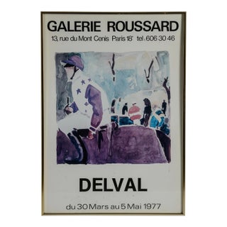 French Galerie Broussard Exhibit Poster by Robert Delval For Sale