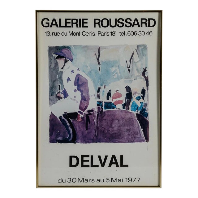 French Galerie Broussard Exhibit Poster by Robert Delval For Sale