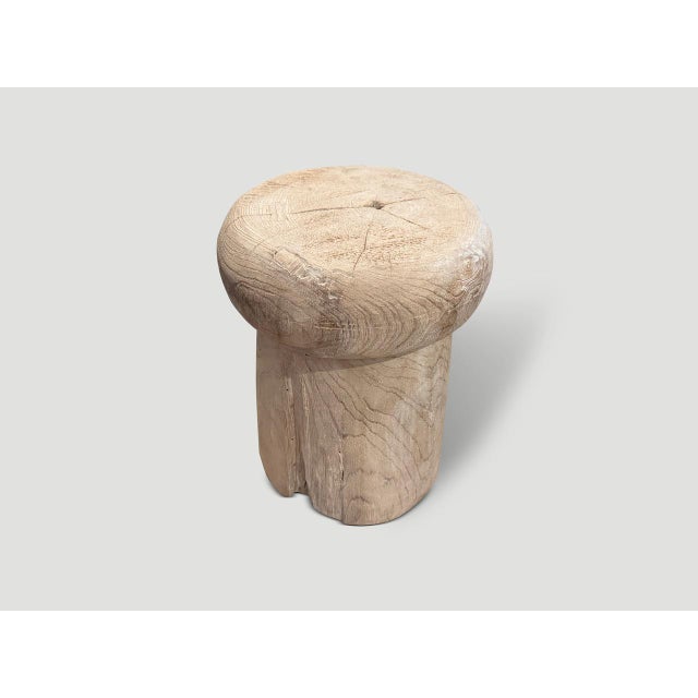 2010s Andrianna Shamaris Wabi Sabi Teak Wood Side Table For Sale - Image 5 of 5