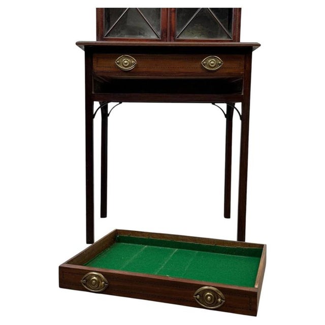 2000 - 2009 Antique English Georgian Mahogany Display Cabinet, 1700s For Sale - Image 5 of 13