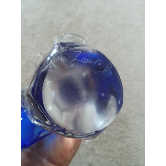 Blue Signed 1980 Zanetti Murano Italy Dolphin Sculpture For Sale - Image 8 of 8