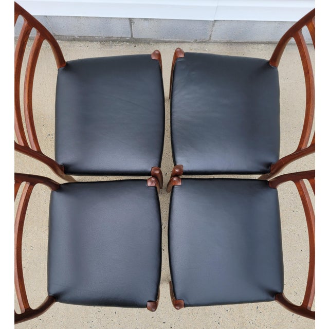 1960s 1960s Danish j.l. Moller Teak Dining Chairs Set/4 For Sale - Image 5 of 15