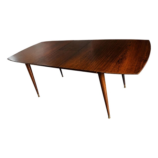Giuseppe Scapinelli Extendable Brazilian Rosewood Dining Table, Brazil, 1950s For Sale