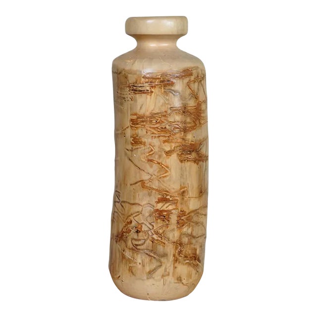 Large 18" High Bottle Shaped Colorado Aspen Wood Rustic Vase Sculpture For Sale