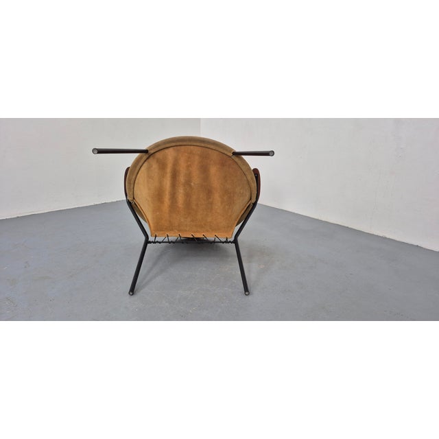 Sueded Balloon Chair by Hans Olsen for Lea Furniture, Denmark, 1950s For Sale - Image 15 of 18