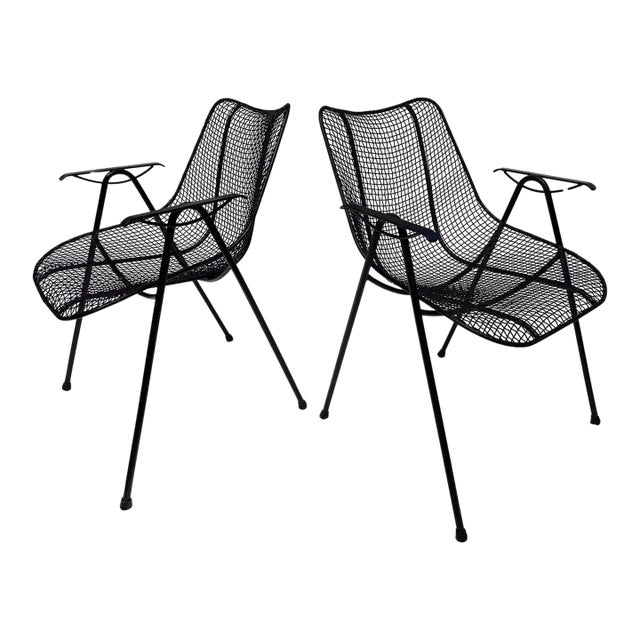 1960s Attributed to Russell Woodard Sculptura Petite Arm Chairs - A Pair For Sale