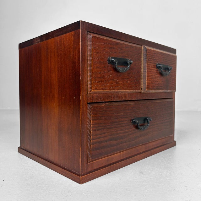 Wood Small Wooden Drawer Cabinet, Japan, 1970s For Sale - Image 7 of 13