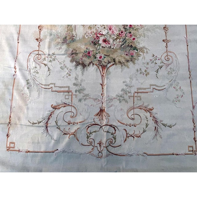 Off-white A Sensational 19th Century Silk Vouveh French Aubousan/Tapestry For Sale - Image 8 of 8