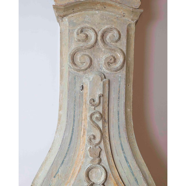 Wood Antique Gustavian Longcase Clock, Hand-Carved Pine, Sweden, 1820 For Sale - Image 7 of 17