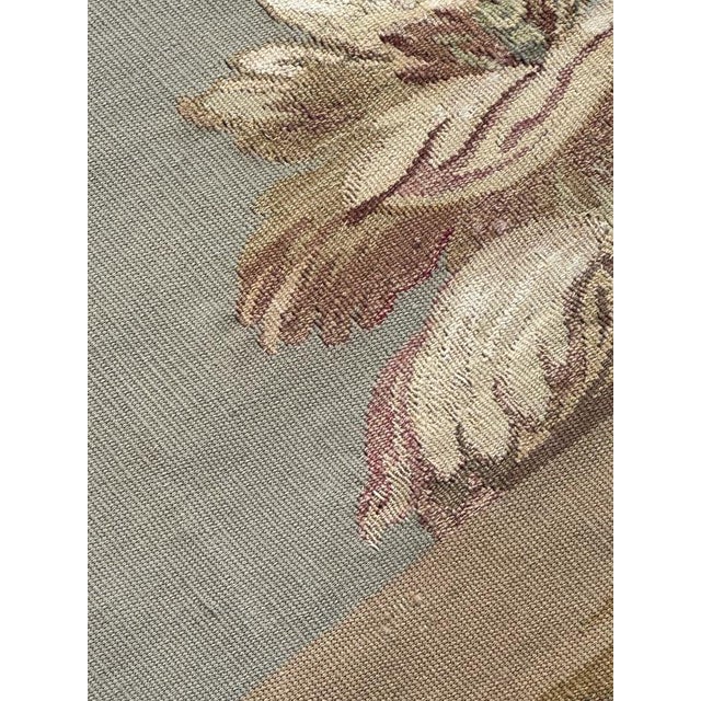 Antique French Tapestry with Rooster and Flowers from Aubusson, 1900 For Sale - Image 17 of 18