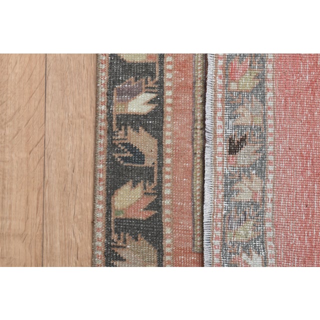 Textile Orange Purple Area Rug Turkish Vintage Oushak Handmade Runner Rug For Sale - Image 7 of 11