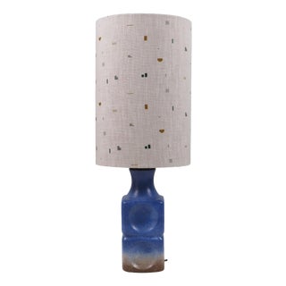 Mid-Century Italian Ceramic Table Lamp with Bespoke De Ploeg Shade, 1970s For Sale