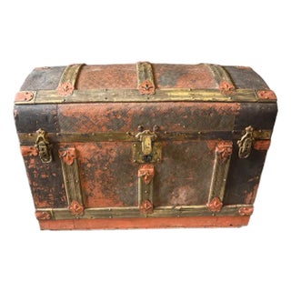 Late 19th Century PCW-Victorian High End Dome Top Bridal Steamer Trunk W/Historical Extra! For Sale