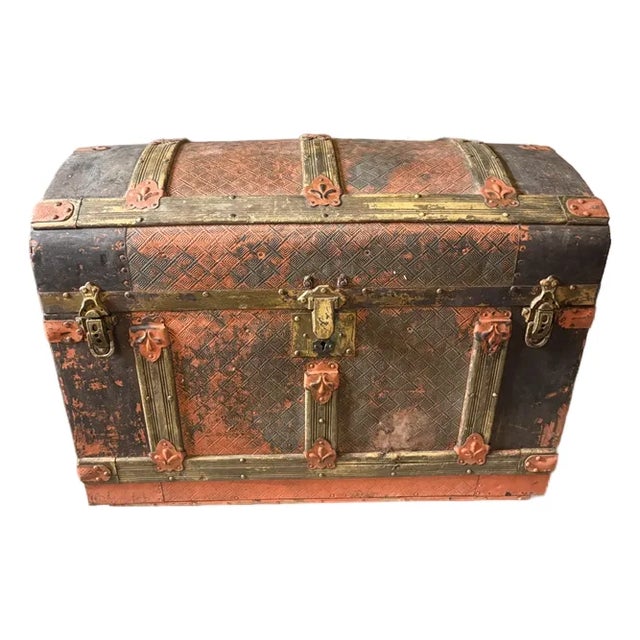 Late 19th Century PCW-Victorian High End Dome Top Bridal Steamer Trunk W/Historical Extra! For Sale