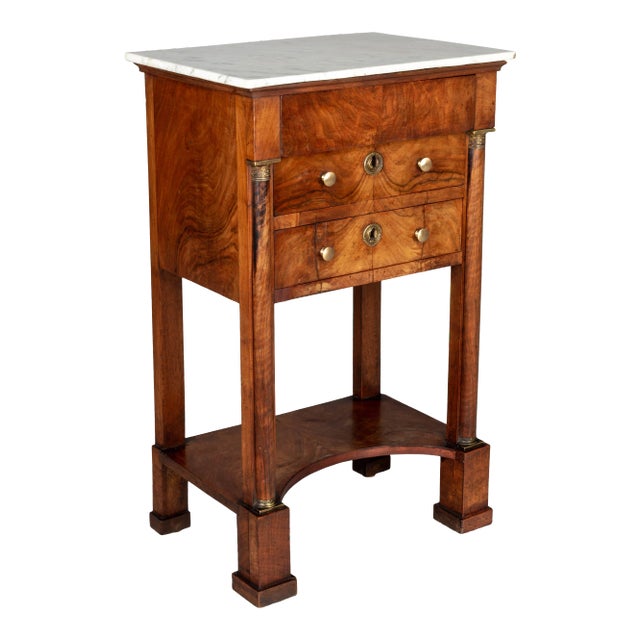 19th Century French Empire Period Walnut Side Table For Sale