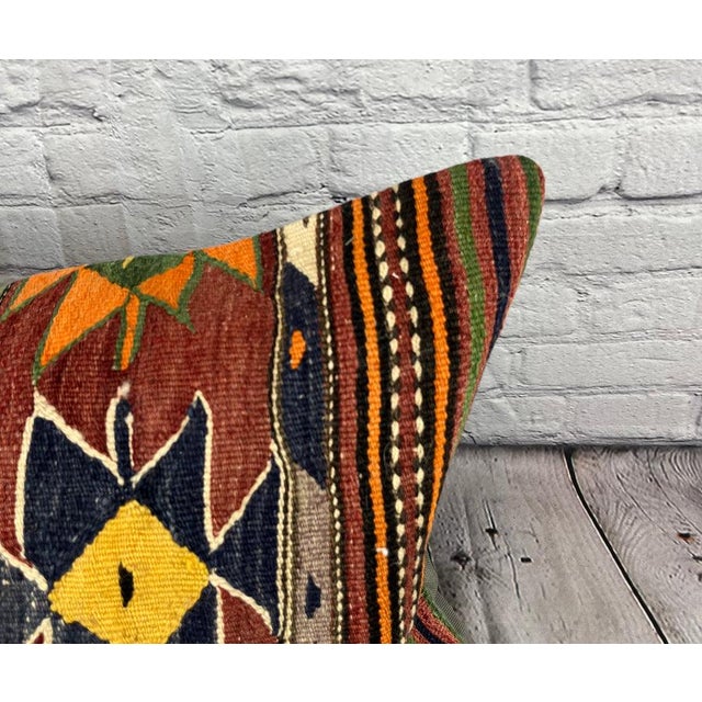 Turkish 16 x 24 Kilim Pillow Turkish Cappadocia Whispers Serenade Pillow Cushion Cover For Sale - Image 3 of 4