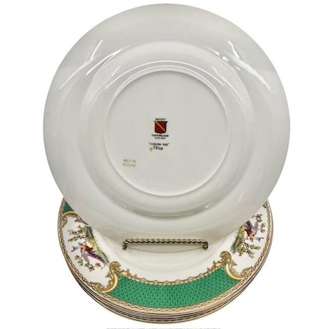 Add a touch of timeless English elegance to your tablescape with this stunning set of 5 antique Myott Staffordshire...